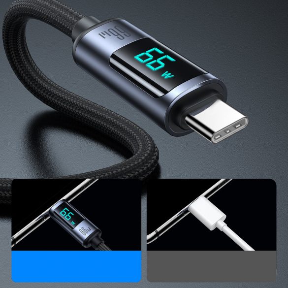 Cablu USB C - USB A 66W 1.2m cu afișaj LED Joyroom S-AC066A16 - negru