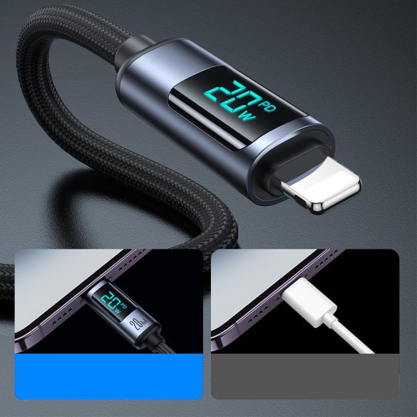 Lightning - cablu USB C 20W 1.2m cu display LED Joyroom S-CL020A16 - negru