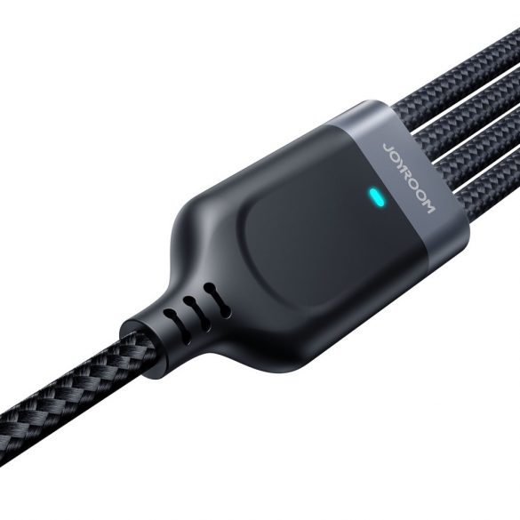 Cablu USB 4w1 USB-A - USB-C / 2 x Lightning / Micro dotări și transmisie danych 1.2m Joyroom S-1T4018A18 - czarny