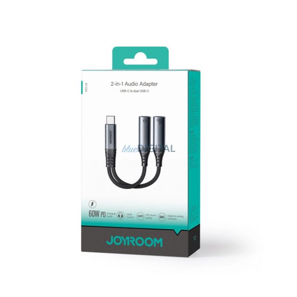 Joyroom SY-C03 USB-C la 2x USB-C 2in1 adaptor DAC - negru