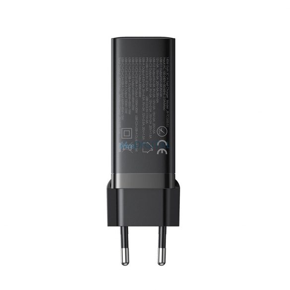 Joyroom JR-TCG05EU Încărcător AC cu conexiuni 1xUSB-A și 3xUSB-C și cablu Type-C - Type-C 1.2m GaN 140W - negru