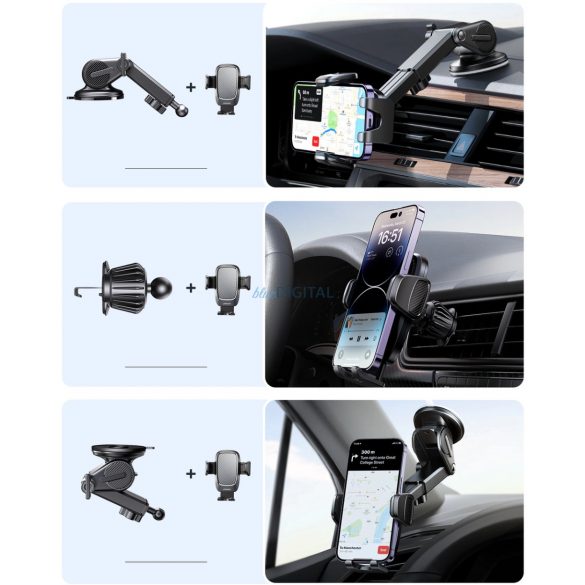 Suport telefon auto Joyroom pentru cockpit, bord negru (JR-ZS350)