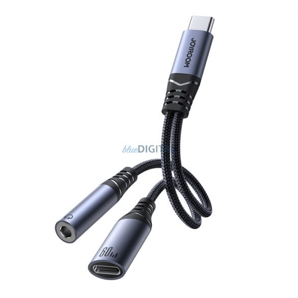 Joyroom SY-C02 2in1 DAC adaptor USB-C la USB-C / 3.5 mm mini jack - negru