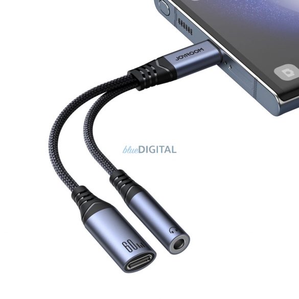 Joyroom SY-C02 2in1 DAC adaptor USB-C la USB-C / 3.5 mm mini jack - negru