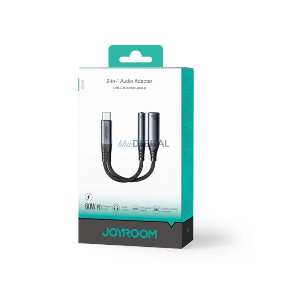 Joyroom SY-C02 2in1 DAC adaptor USB-C la USB-C / 3.5 mm mini jack - negru