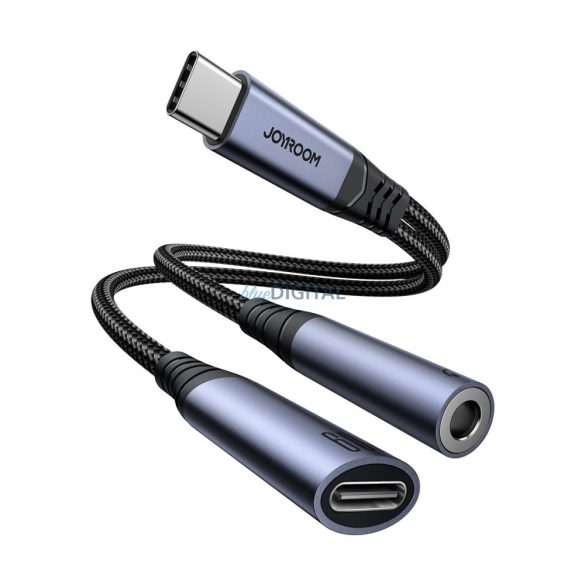 Joyroom SY-C02 2in1 DAC adaptor USB-C la USB-C / 3.5 mm mini jack - negru