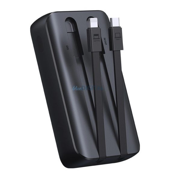 Joyroom powerbank 30W 10000mAh cu cabluri Lightning și USB-C integrate negru (JR-PBC06)