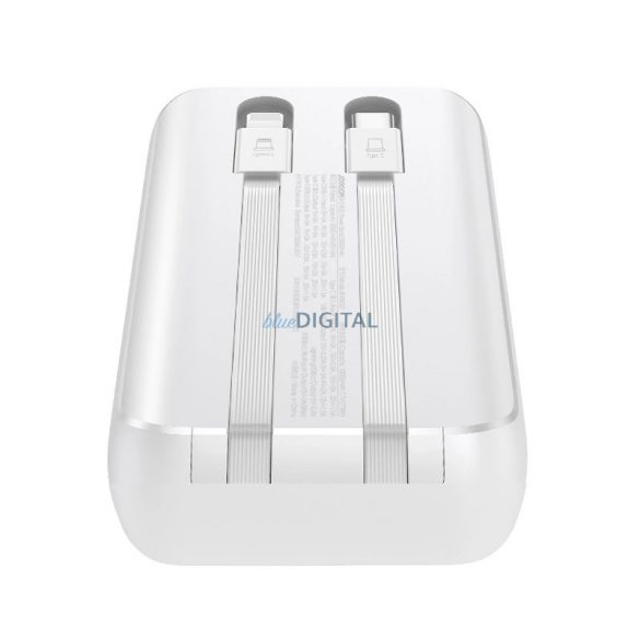 Mini powerbank cu cabluri încorporate Joyroom JR-PBC06 30W 10000mAh - alb