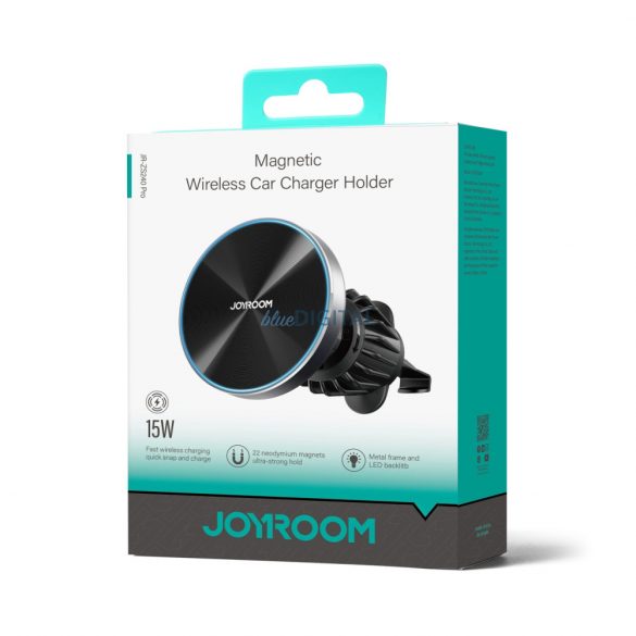 Suport auto magnetic Joyroom 15W încărcător fără fir pentru aerisire negru (JR-ZS240)