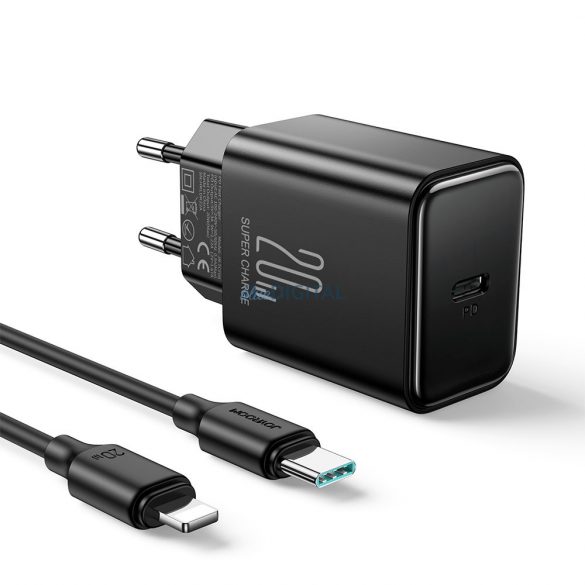 Încărcător USB C 20W PD Joyroom JR-TCF06 cu cablu USB C - Lightning - negru