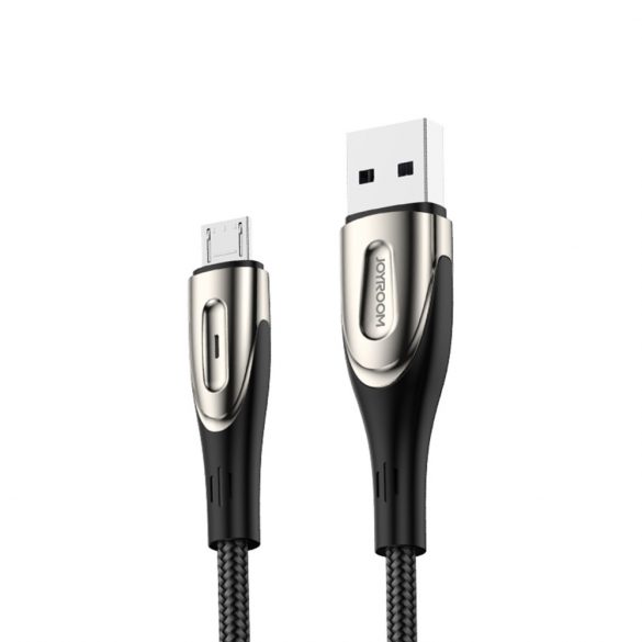 Kabel USB-A - micro USB Joyroom S-M411 3A 1.2m z wskaźnikiem ładowania - czarny