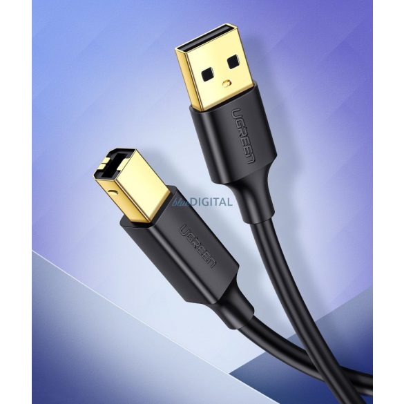 Cablu de imprimantă Ugreen USB tip B (mascul) - USB 2.0 (mascul) 480 Mbps 1,5 m negru (US135 10350)