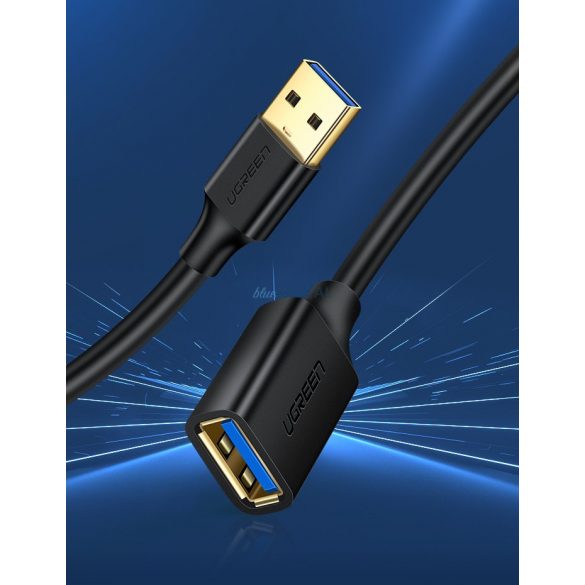 Adaptor cablu prelungitor Ugreen USB 3.0 (femă) - USB 3.0 (mascul) 1m negru (10368)