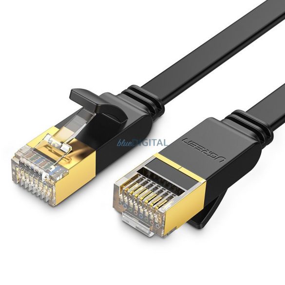 Cablu plat Ugreen Cablu de rețea Internet Cablu de corecție Ethernet RJ45 Cat 7 STP LAN 10 Gbps 3m Negru (NW106 11262)