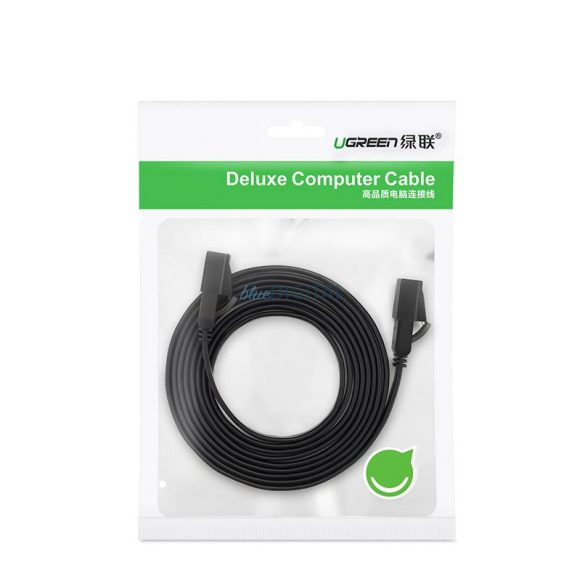 Cablu plat Ugreen Cablu de rețea Internet Cablu de corecție Ethernet RJ45 Cat 7 STP LAN 10 Gbps 3m Negru (NW106 11262)