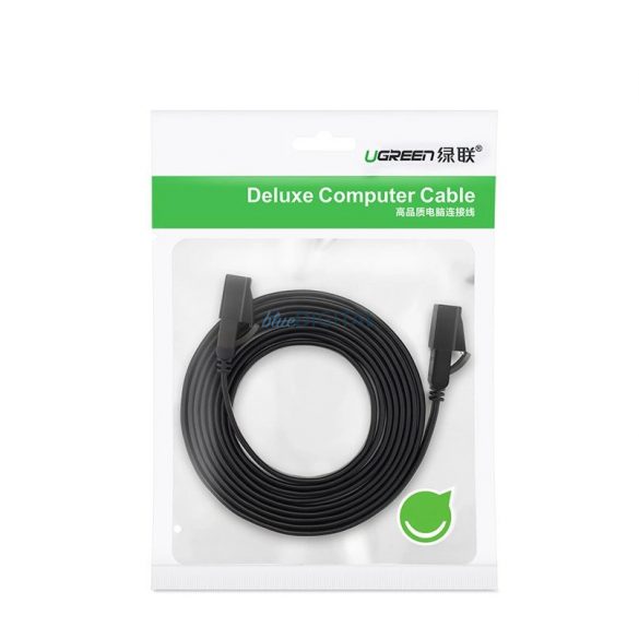 Cablu plat Ugreen Cablu de rețea Internet Cablu de corecție Ethernet RJ45 Cat 7 STP LAN 10 Gbps 10 m Negru (NW106 11265)