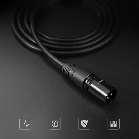 Cablu audio extensibil Ugreen Cablu pentru microfon Microfon XLR (mama) - XLR (tata) 5m (AV130)