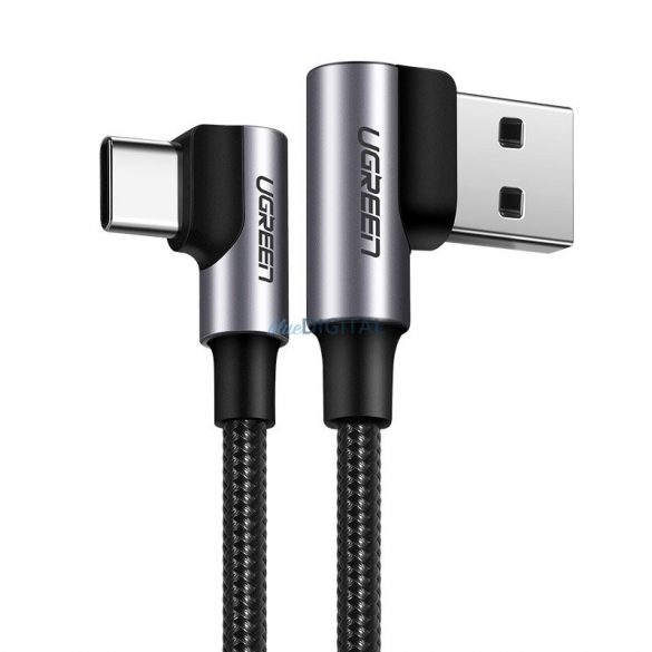 Cablu unghiular Ugreen Cablu USB - USB Tip C Quick Charge 3.0 QC3.0 3 A 0.5 m gri (US176 20855)