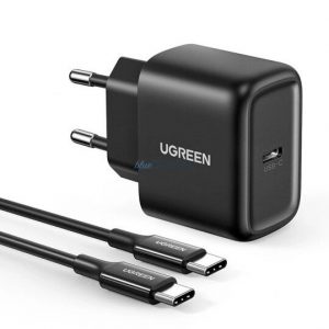 Încărcător Ugreen USB tip C 25W Power Delivery + cablu USB tip C 2m negru (50581)