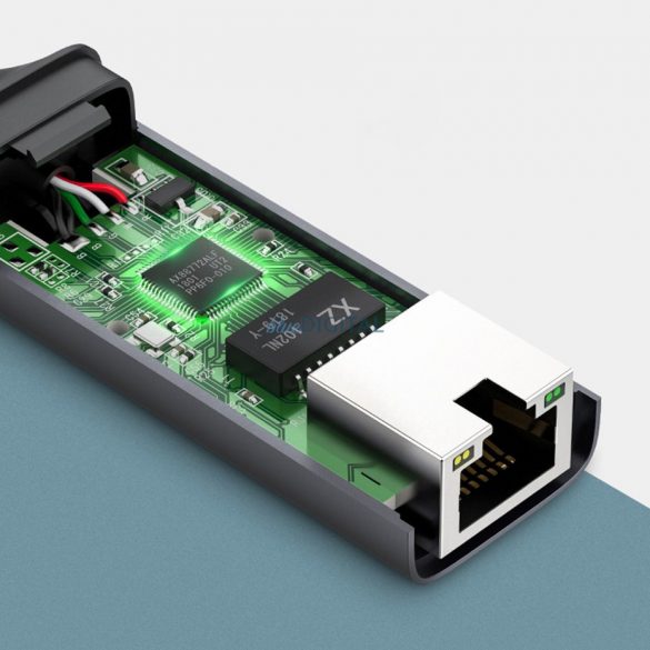 Adaptor de rețea externă Ugreen RJ45 - USB tip C (1000 Mbps / 1 Gbps) Gigabit Ethernet gri (CM199)