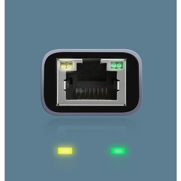 Adaptor de rețea externă Ugreen RJ45 - USB tip C (1000 Mbps / 1 Gbps) Gigabit Ethernet gri (CM199)