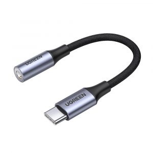 Adaptor Ugreen AV161 pentru căști mini jack 3,5 mm (femă) / USB-C (masculin) 10 cm - gri