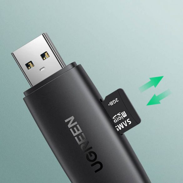 Ugreen adaptor cititor de carduri SD / micro SD (USB-A / USB-C) negru (CM304)