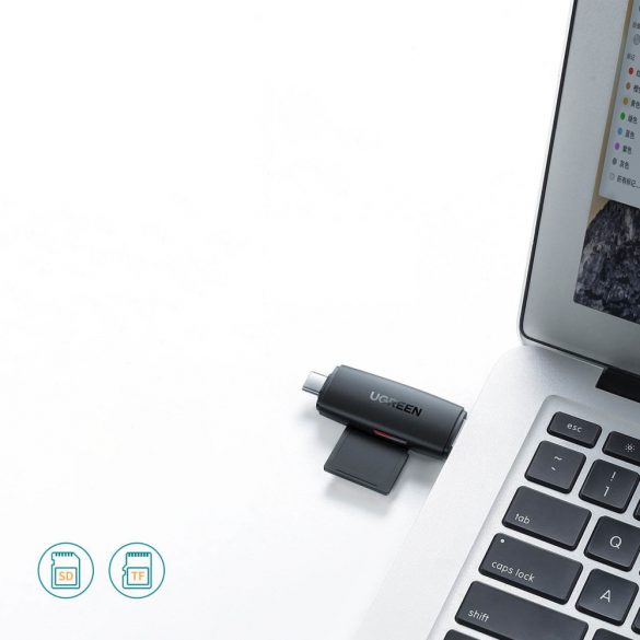 Ugreen adaptor cititor de carduri SD / micro SD (USB-A / USB-C) negru (CM304)