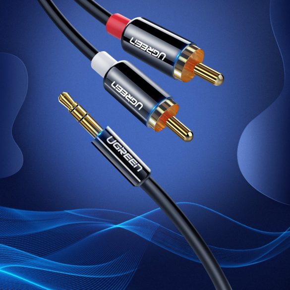 Cablu audio Ugreen 3.5 mm mini jack - 2RCA 3m negru (10590)