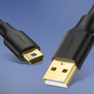 Ugreen Cablu USB cu 5 pini placat cu aur - mini USB 0.5m negru (US132)