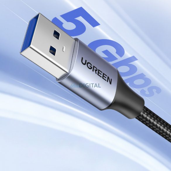 Cablu adaptor pentru prelungitor Ugreen USB (mascul) - USB (fema) 3.0 5Gb/s 2m gri (US115)