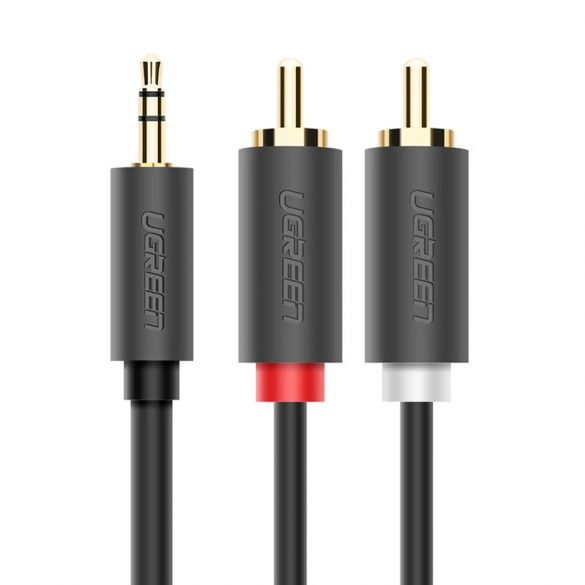 Cablu Ugreen AV102 10510 mini jack 3,5 mm (mascul) / 2RCA (masculin) 2m - gri