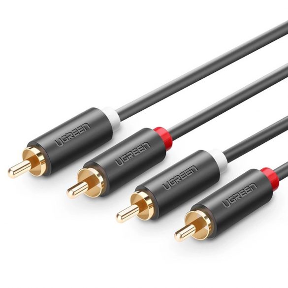 Cablu audio Ugreen AV104 10519 2RCA (mascul) / 2RCA (mascul) 3m - gri