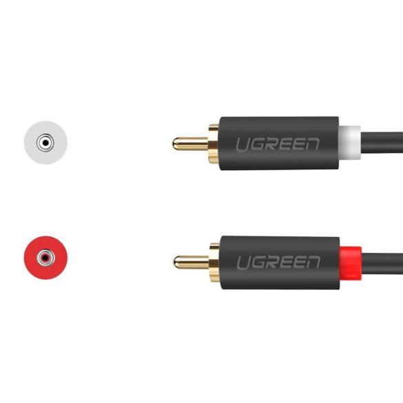 Cablu audio Ugreen AV104 10519 2RCA (mascul) / 2RCA (mascul) 3m - gri