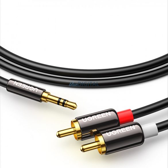 Cablu Ugreen cablu audio mini jack 3,5 mm - 2RCA 1,5 m negru (AV116)