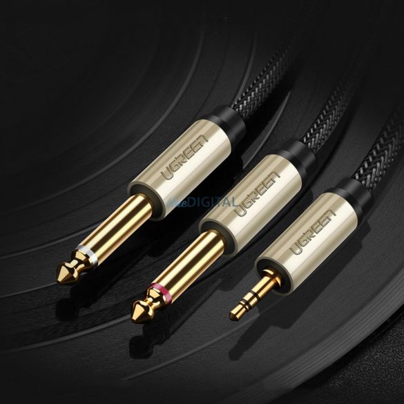 Cablu Ugreen cablu audio mini jack 3,5 mm - 2 x jack 6,35 mm 1m gri (AV126)