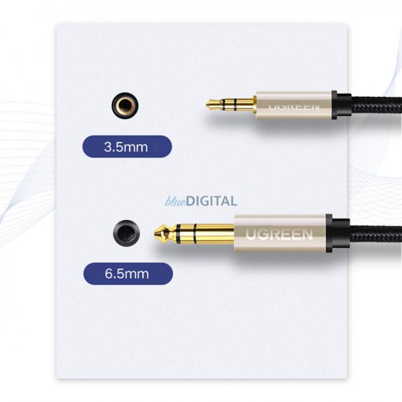 Cablu Ugreen cablu audio TRS mini jack 3.5mm - jack 6.35mm 1m gri