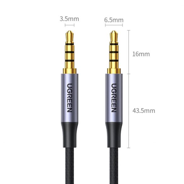 Cablu Ugreen AV183 10648 mini jack 3.5mm / mini jack 3.5mm 1m - gri