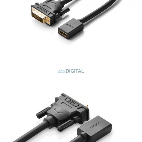 Cablu adaptor cablu Ugreen DVI (mascul) - HDMI (fema) 0,15 m negru (20118)