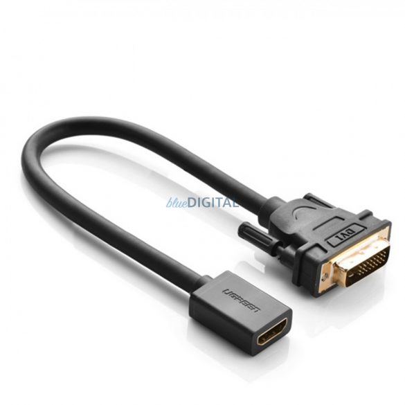 Cablu adaptor cablu Ugreen DVI (mascul) - HDMI (fema) 0,15 m negru (20118)