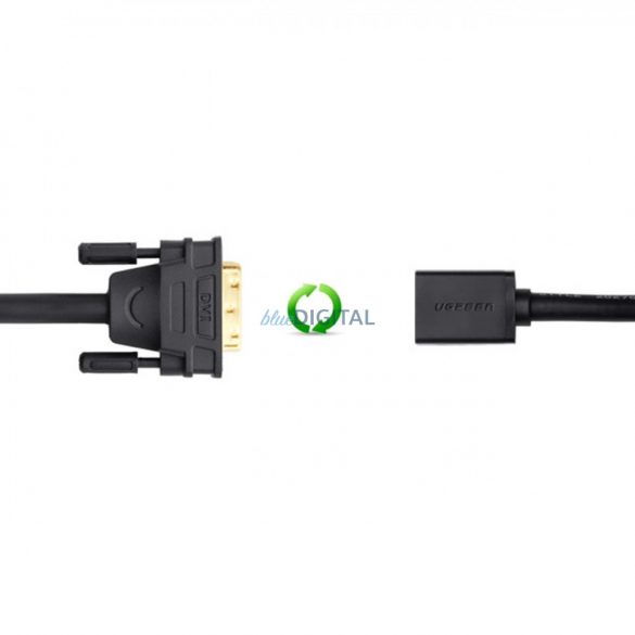 Cablu adaptor cablu Ugreen DVI (mascul) - HDMI (fema) 0,15 m negru (20118)