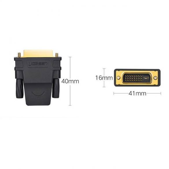 UGREEN Adaptor DVI 24 + 1 de la mascul la femelă HDMI (negru)