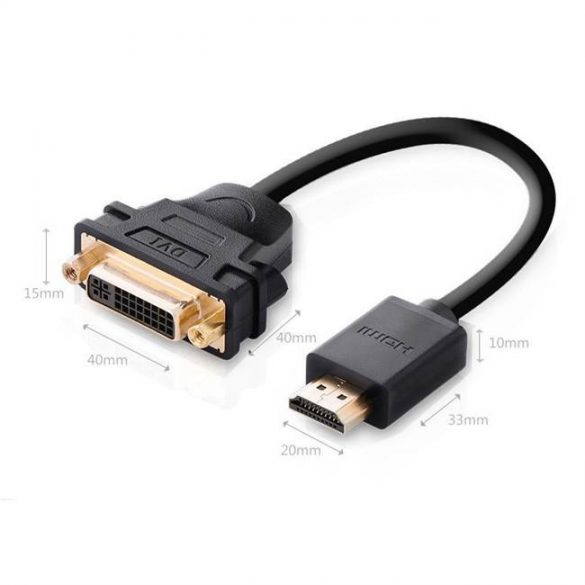 UGREEN HDMI male to female DVI cablu adaptor 22cm (negru)