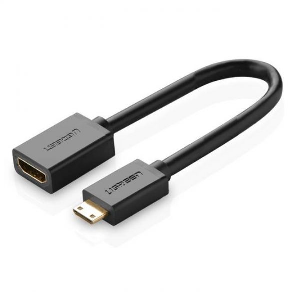 UGREEN Mini HDMI de sex masculin la HDMI de sex feminin cablu adaptor 22cm (negru)