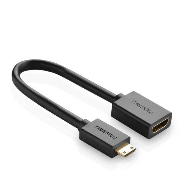 UGREEN Mini HDMI de sex masculin la HDMI de sex feminin cablu adaptor 22cm (negru)