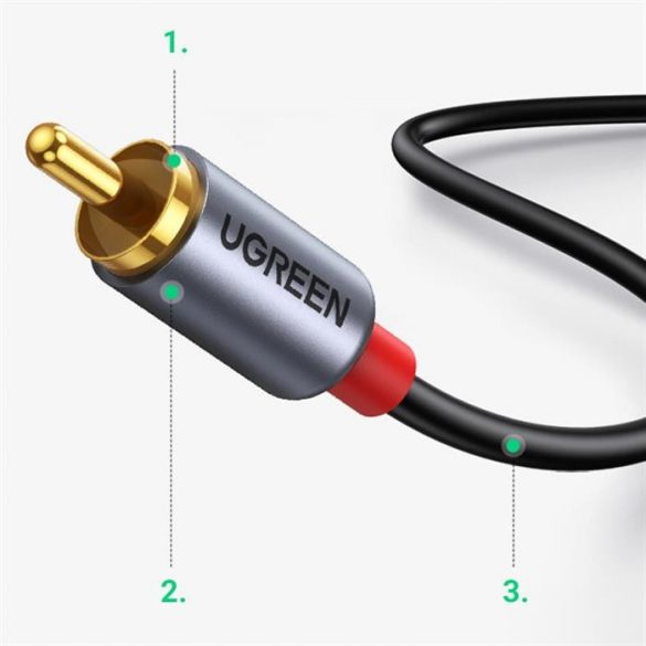 Ugreen CM451 USB-C la cablu audio 2XRCA de la mascul la mascul