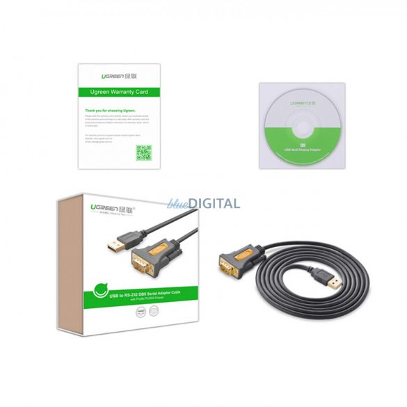 Cablu adaptor Ugreen USB-A - DB9 RS-232 1,5 m gri (CR104)