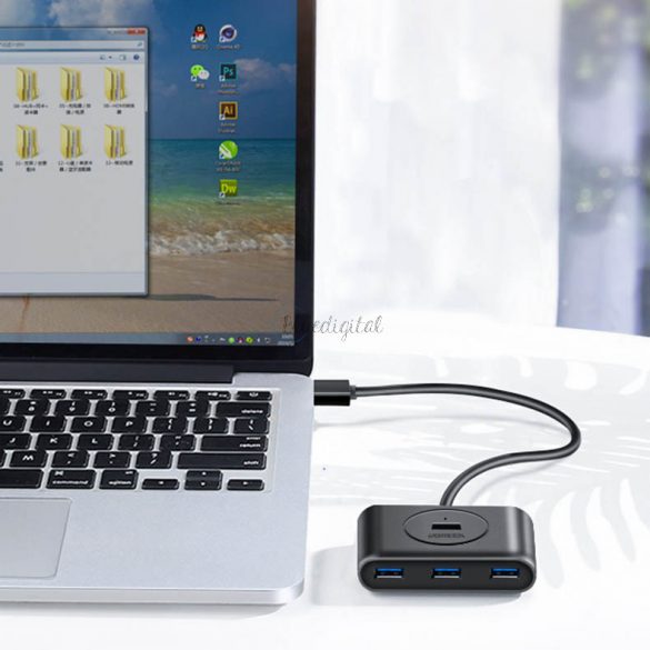 HUB USB multifuncțional Ugreen tip c - 4 x USB 3.0 1m alb (CR113)