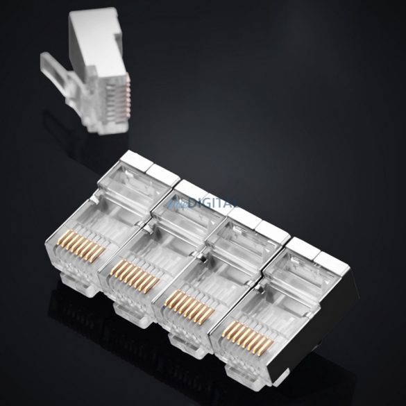 Ugreen 10x conector RJ45 8P8C (UTP Cat. 6 / Cat. 5 / Cat. 5e) argintiu (NW111)