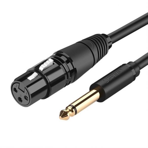 Cablu microfon Ugreen XLR (femelă) - jack 6,35 mm (mascul) 2 m negru (20719 AV131)